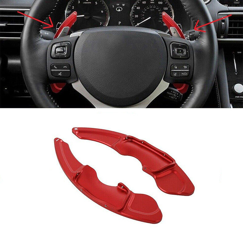for Lexus RC NX IS 2015-21 Red Shift Lever Paddle Steering Wheel Gear Extension