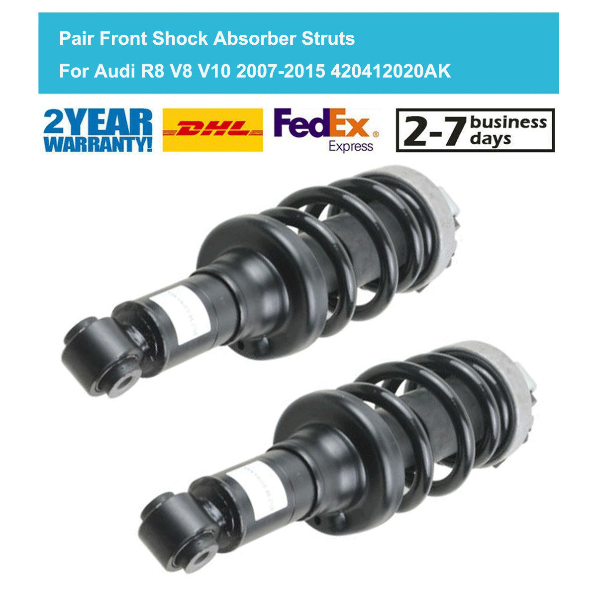 2PCS Front Shock Struts Assembly w/Magnetic for Audi R8 V8 Spyder 2007-2015