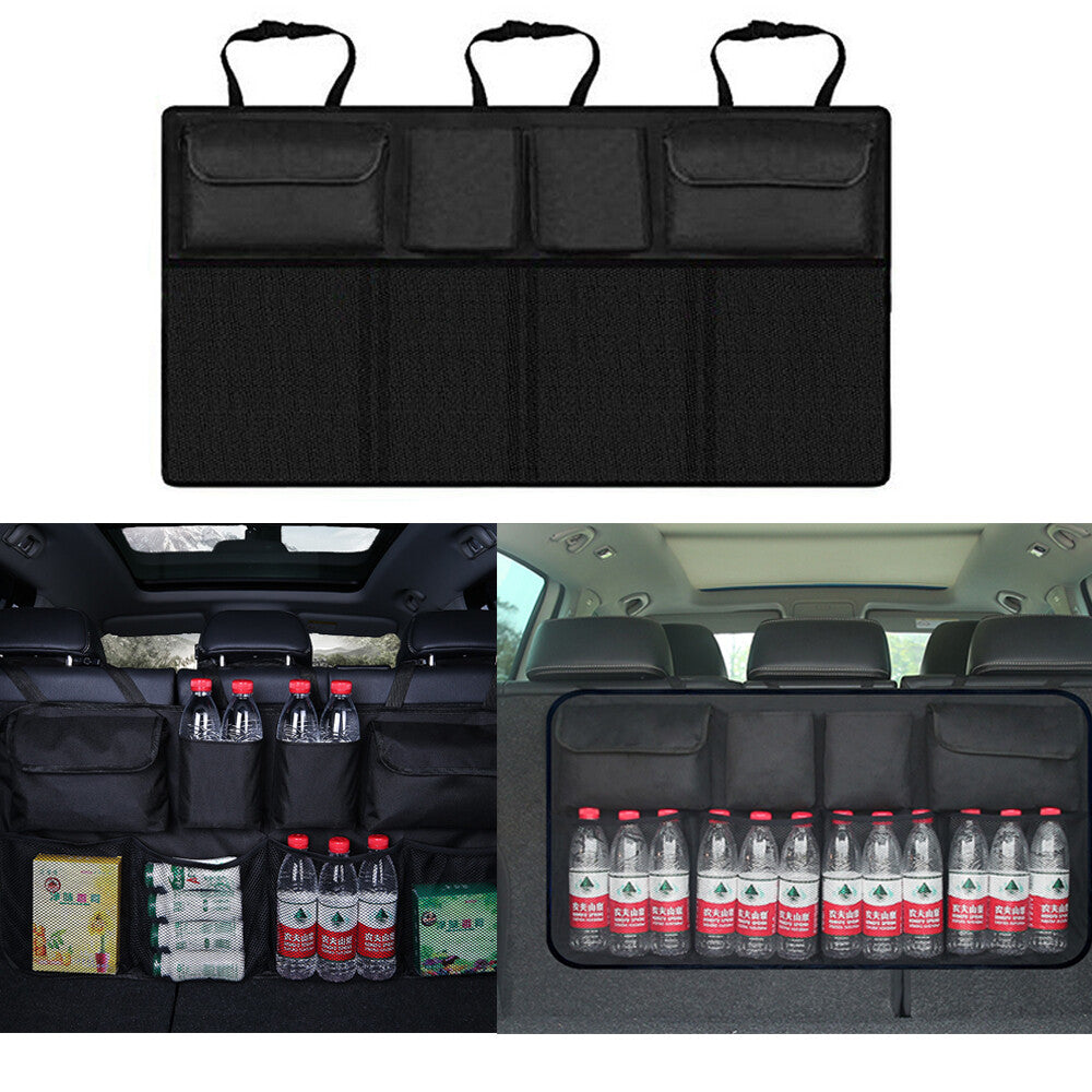 Universal Car Organizer Trunk Rear Back for Seat Storage Bag Mesh Net Pocket Black