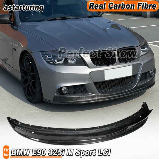 Fit for BMW E90 325i M Sport LCI 2009-2012 REAL Carbon Front Bumper Lip Spoiler