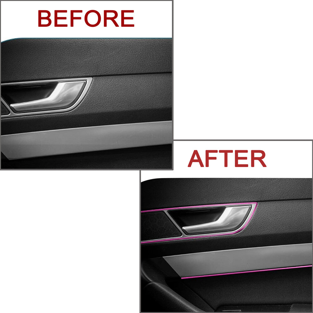 5M Car Interior Moulding Trim Car Air Conditioner Vent Outlet Decor Strip Purple