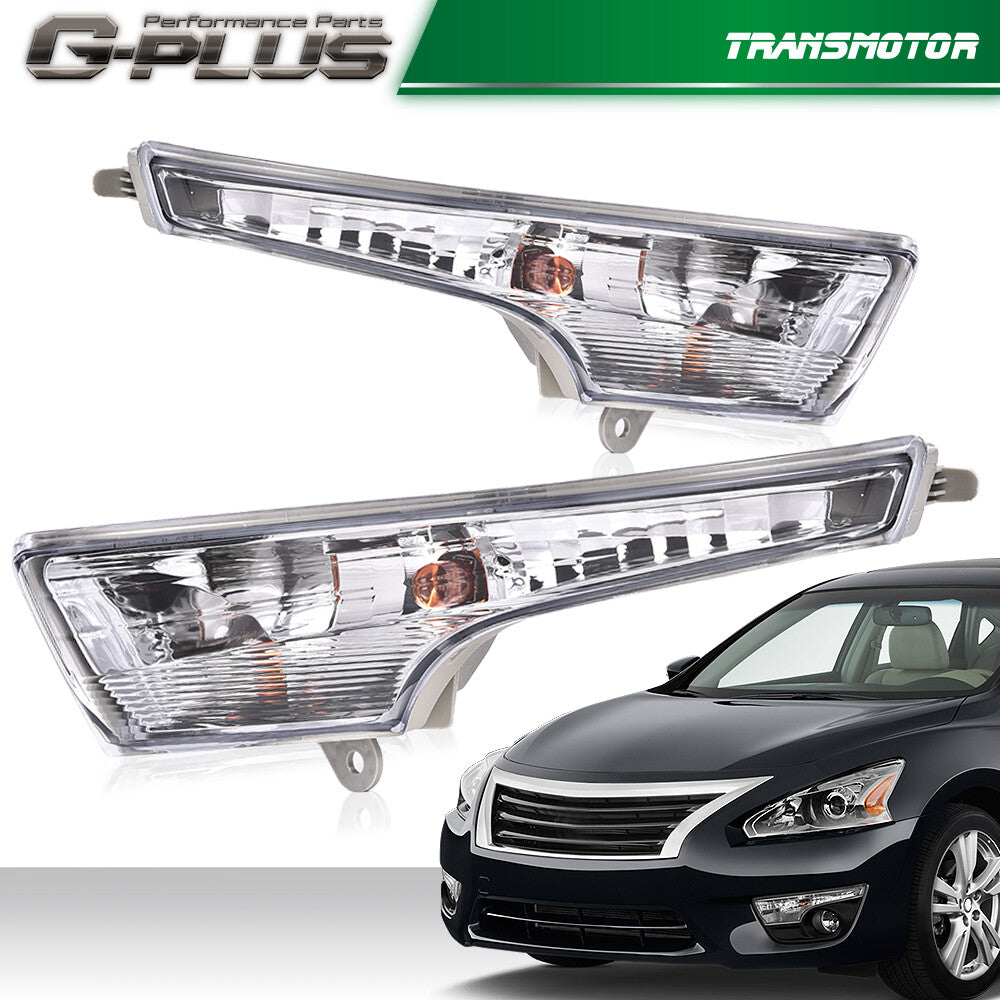 Turn signal plastic lens, left and right compatible with 2013-2016 for Nissan Altima.