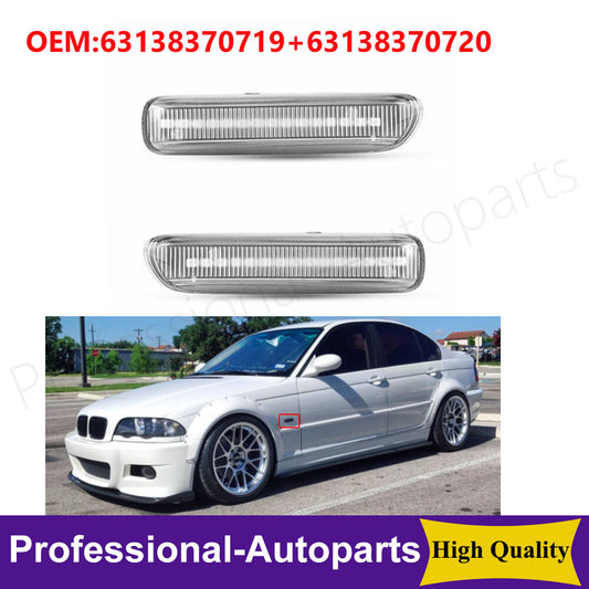 1Pair Front Left+RightSide Marker Indicator Light for BMW 3 Series E46 325i 330i