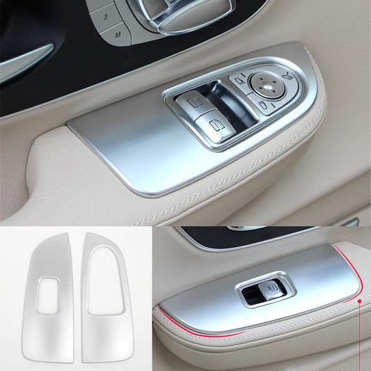 Silver Window Lift Switch Button Panel Cover for Mercedes-Benz V Class 2015-2021