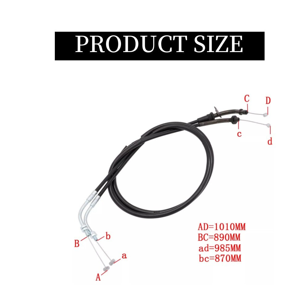 Black Throttle Cable Wire for for Yamaha V-Star XVS400 XVS650 1998-2016 Dragstar