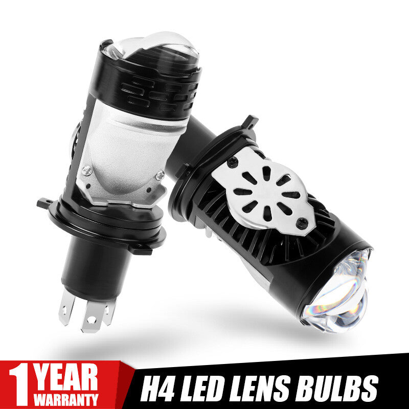 H4 for Mini Bi-LED Projector Lens 100W LED Headlight Bulbs Kit Hi-Low Retrofit LHD