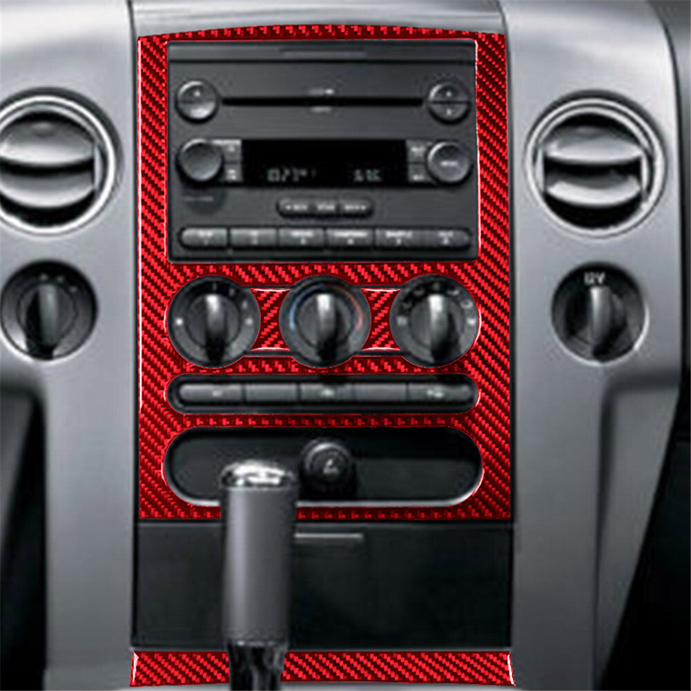 4X Red Carbon Fiber Interior Central Console Cover Trim for Ford F150 FX4 04-08