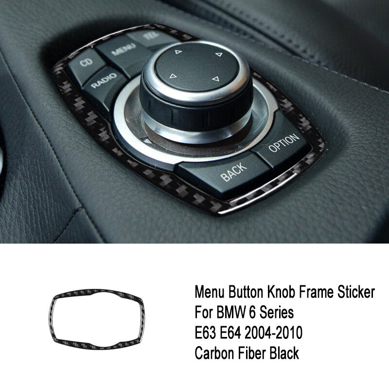 Carbon fiber button knife frame cover suitable for BMW 6 Series E63 E64 2004-10