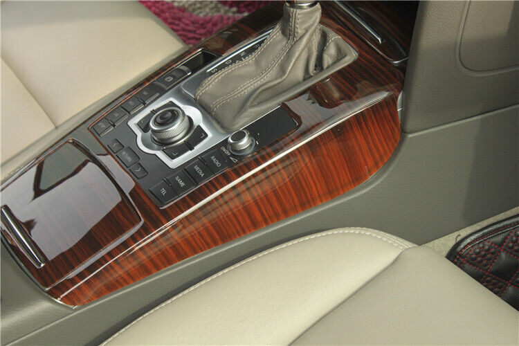 Car Inner Console Storage Box Cover Trim 1PCS Fit for Audi A6L 05-2011 Red Wood