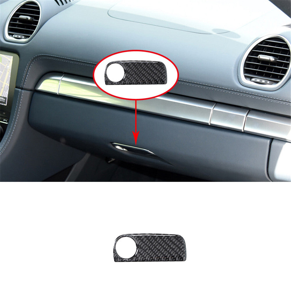 Carbon fiber passenger storage switch trim for Porsche 718 2016-2022