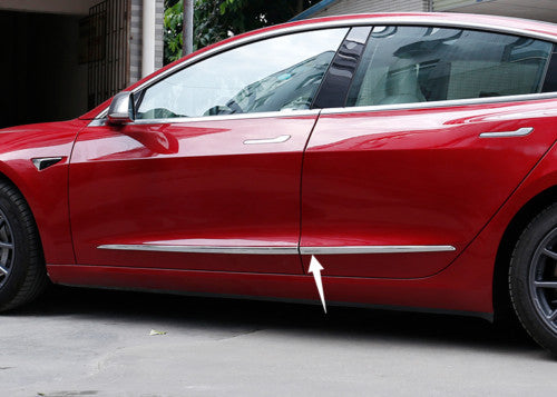 Chrome Body Side Door Molding Cover Trim Guard 4pcs for Tesla Model 3 2017-2023