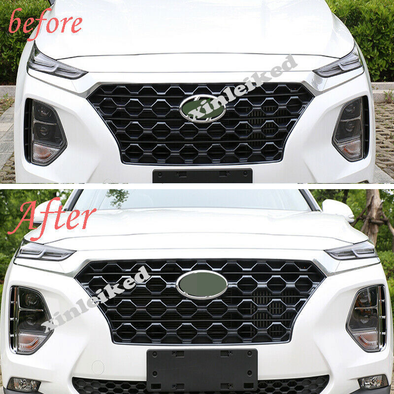 for Hyundai Santa Fe ix45 2019-2021 Chrome Car Front Fog Light Lamp Cover Trim