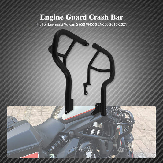Black Front Engine Guard Crash Bar Fit for Kawasaki Vulcan S 650 VN650 2015-2023