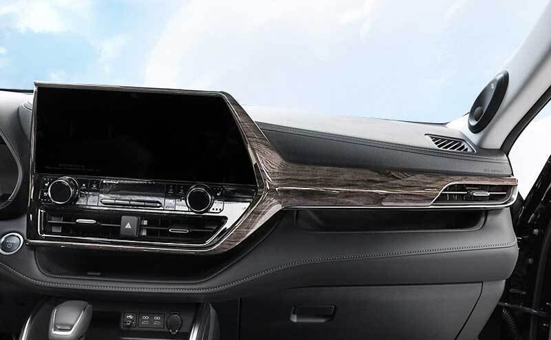 Wood Trim for Toyota Highlander 2020-2022 LE 2pcs Middle Console Dashboard Strip