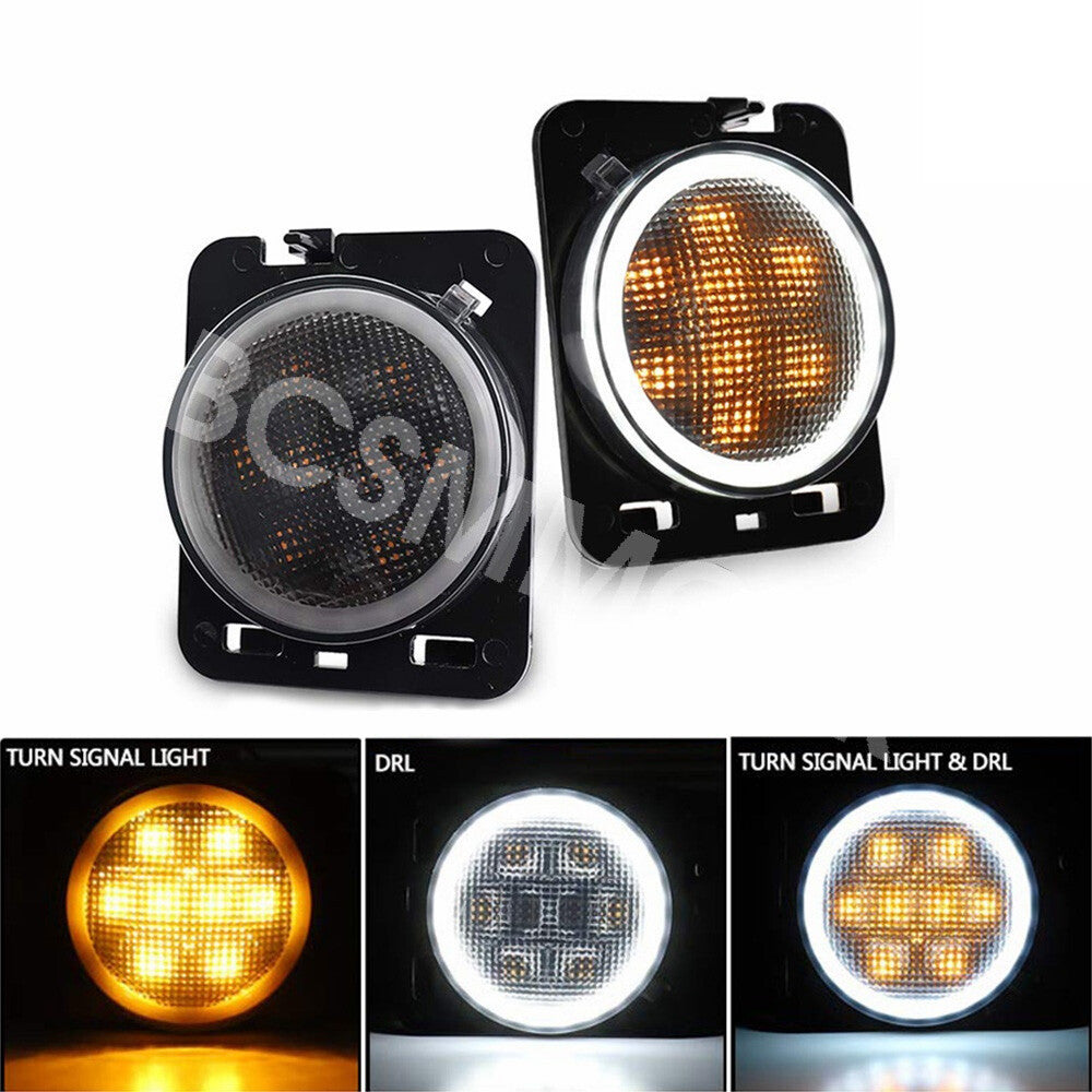 LED Turn Signal Side Marker Fender Lights Fit For 2007-2017 for Jeep for Wrangler JK