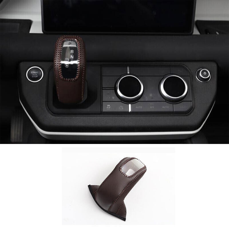 for Land Rover for Defender 20-25 Brown Leather Central Console Gear Shift Knob Trim