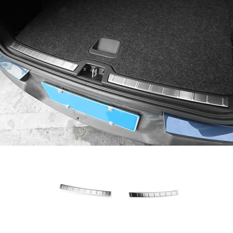 for Volvo XC40 2019-2022 Silver Steel Rear Bumper Protector Sill Plate Cover 2x