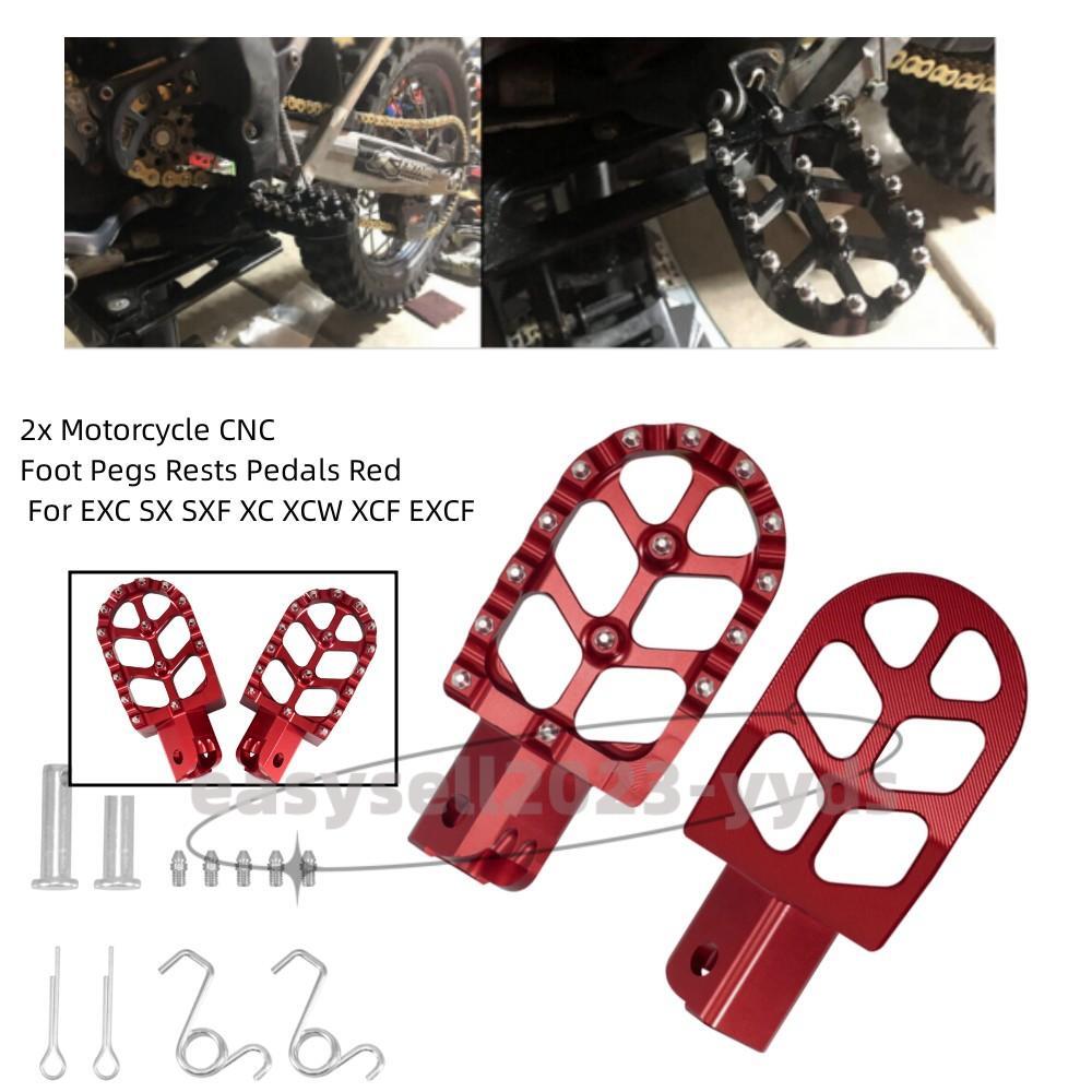 1 Pair CNC Foot Pegs Pedal Red Wide Footrests For 250 350 450 SXF XCF XCF-W XCW