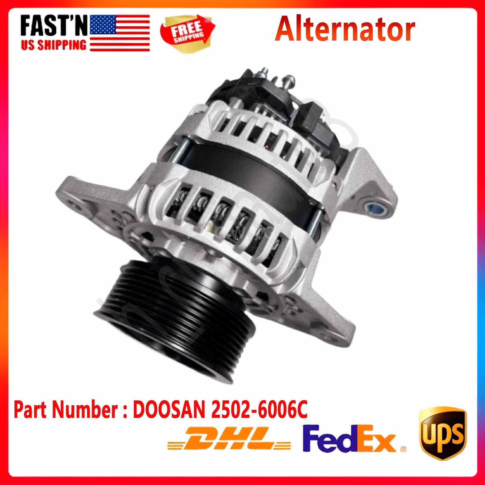 24V 60A Alternator 2502-6006C Fits for Doosan Excavator DH220-5 DB58