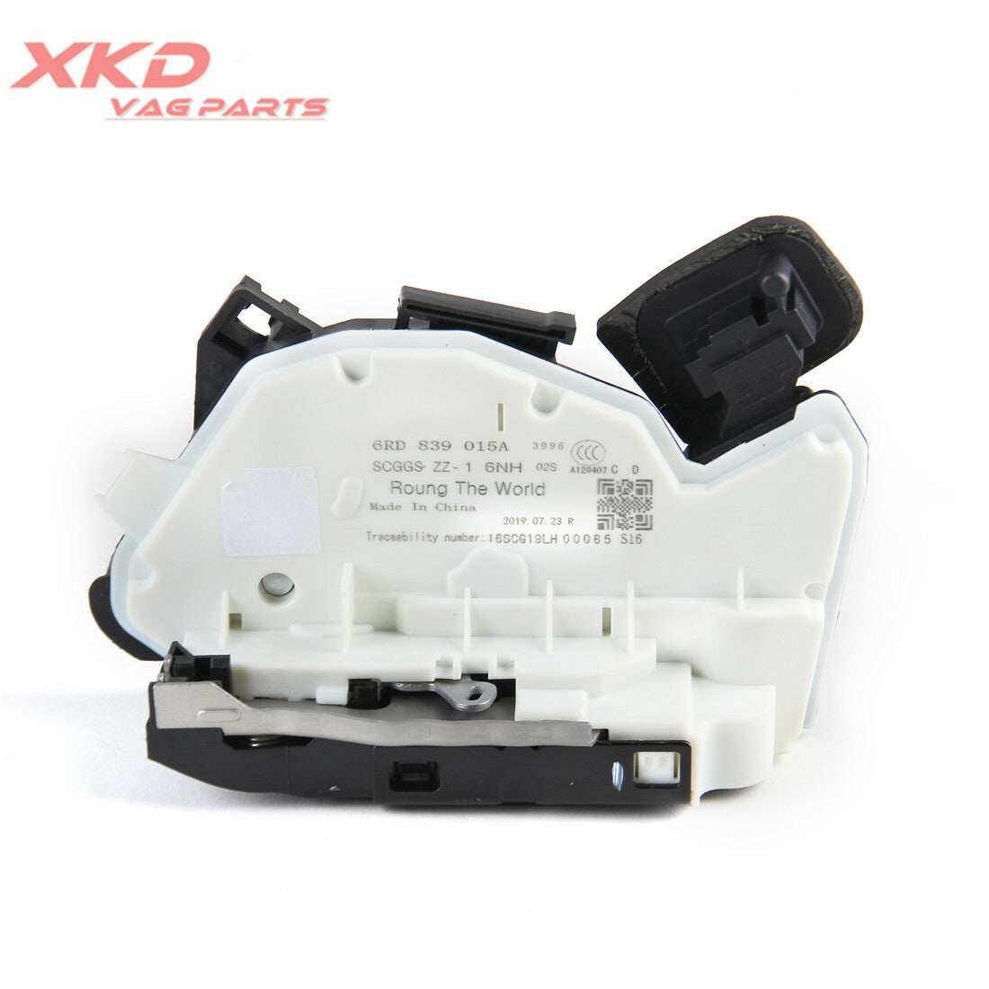 The rear left door latch actuator is suitable for Volkswagen E- for Golf , for Golf MK7, for Jetta MK6, and for Passat .