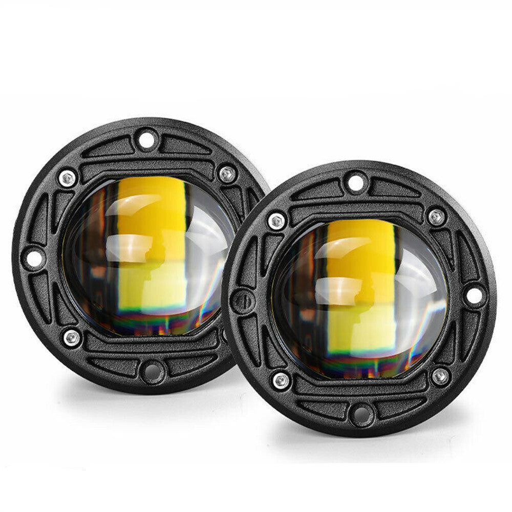 2X 3in LED Flush Mount Spot Flood Light Driving Off Road Waterproof Work Light