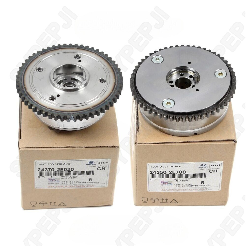Intake and exhaust CVVT gears are compatible with 2017-22 for Hyundai - for Kia 2.0L 243502E700 243702E020 (new)