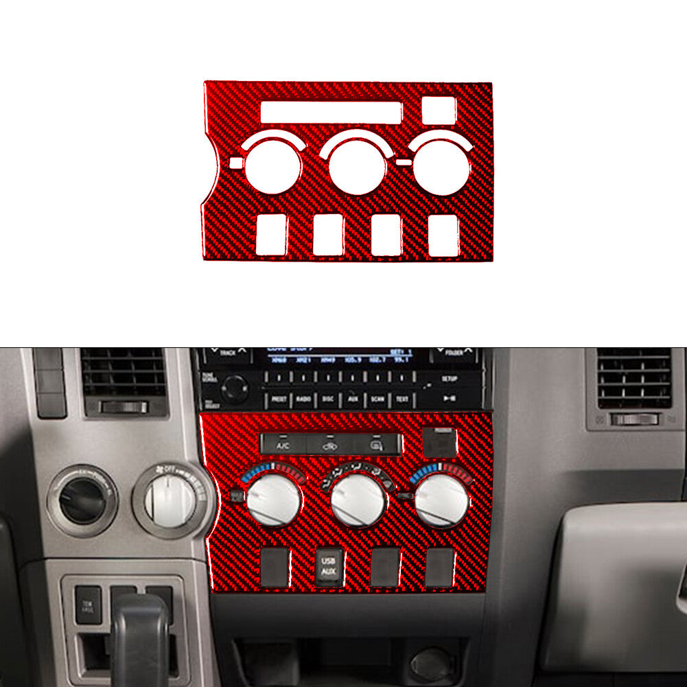 Red Central A/C Control Trim Type B Carbon Fiber for Toyota Tundra 2007-2013