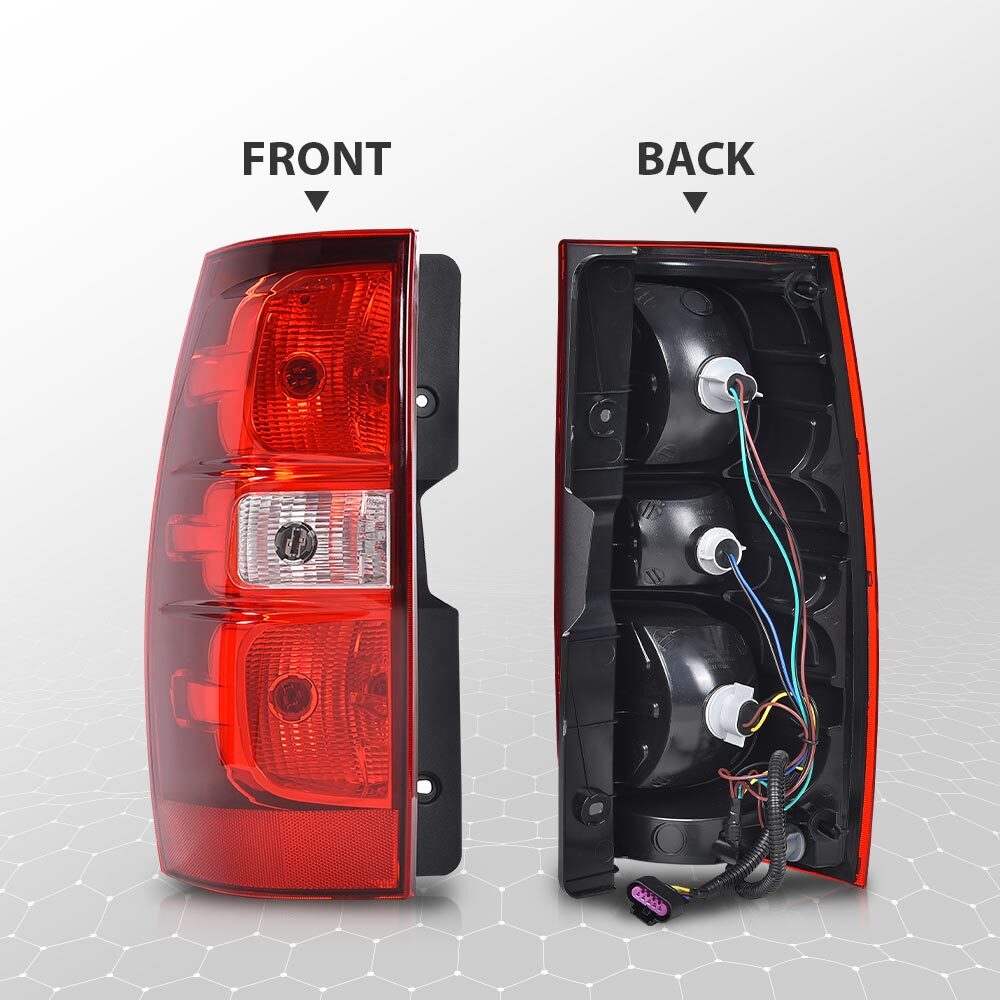 Taillights compatible with 07-14 for Chevrolet Tahoe Suburban 1500 LH drive unit with bulbs.