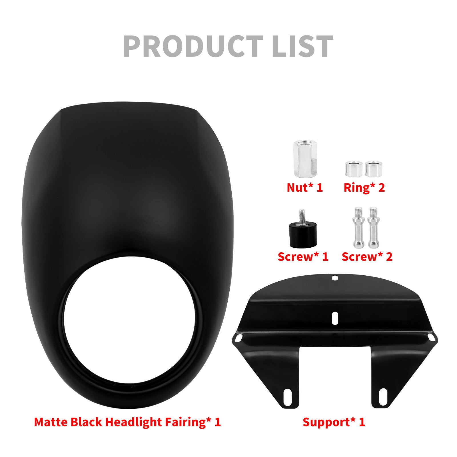Matte Black Front Headlight Fairing Cowl Cafe Racer for Harley Sportster Dyna FX
