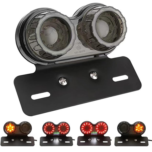 Motorcycle LED Turn Signals Brake Stop Light License Plate Integrated Tail Light