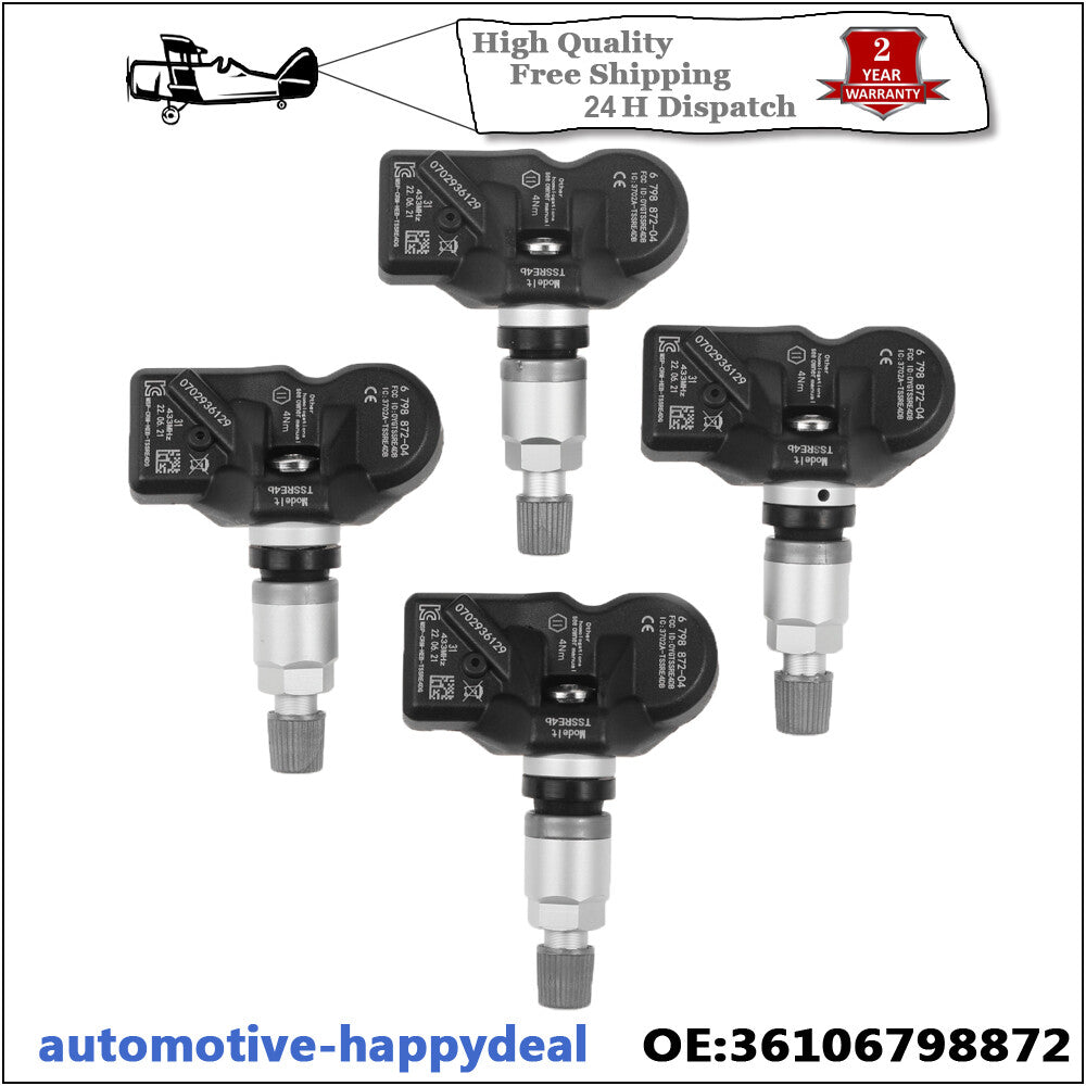 4x TPMS Tire Pressure Sensor 36106798872 for BMW F07 F11 F10 F06 F12 F13 F01