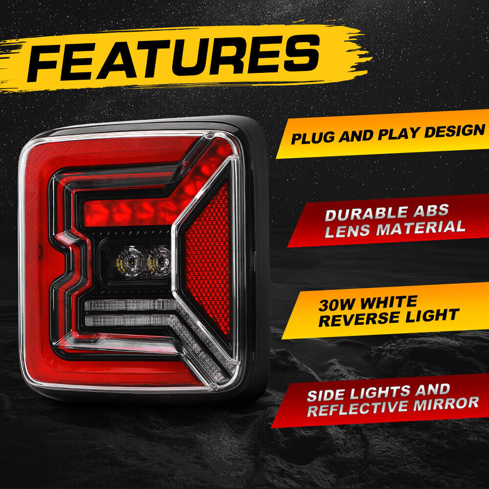 Latest pair of LED taillights and stop lights for Jeep for Wrangler JLU 2018-24