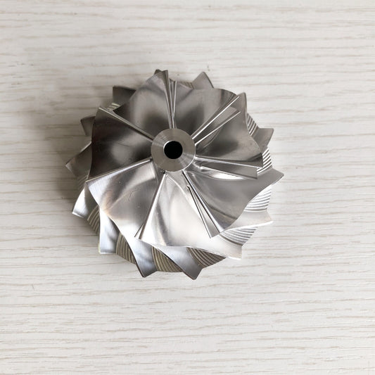 K16 54.64/71.00 mm 7+7 Blade Turbine Billet Compressor Wheel Cutting: 6.0