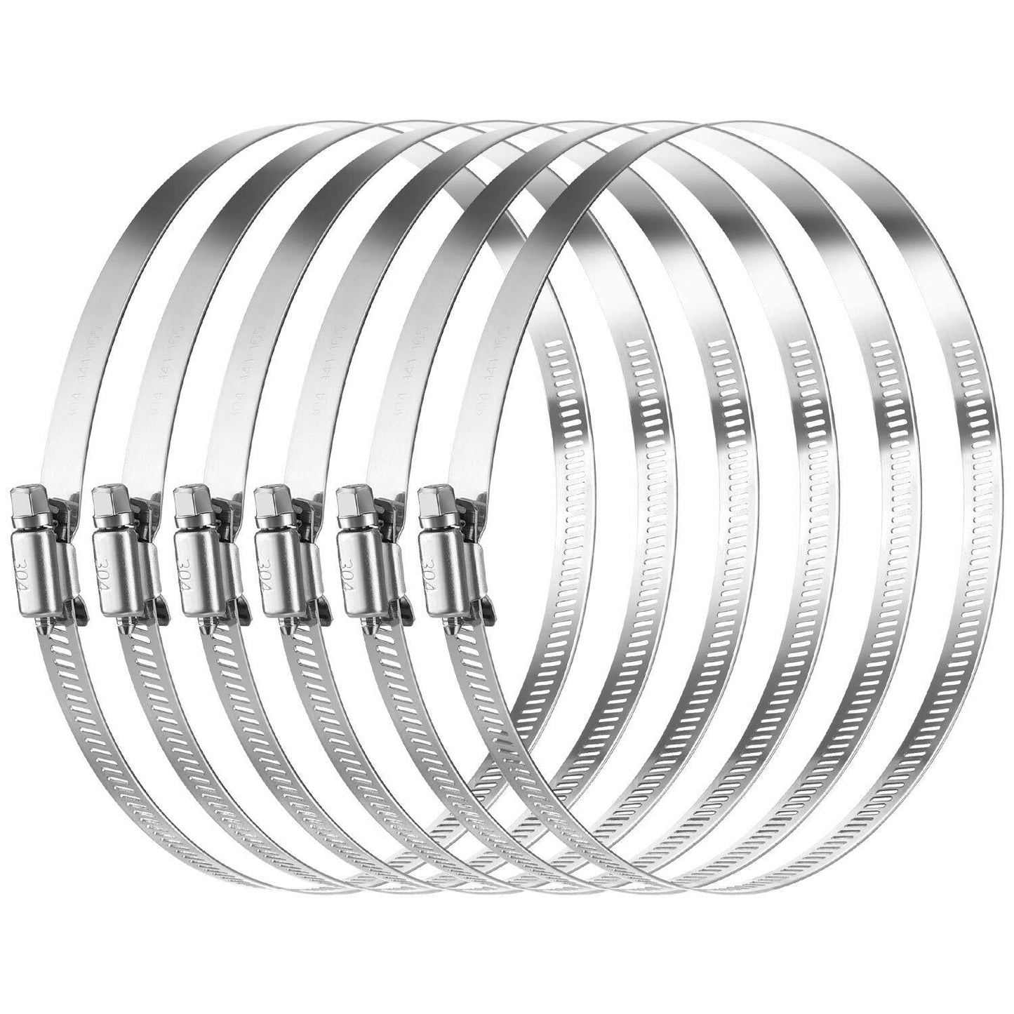 6-inch hose clamp, metal hose clamp, tube clamp, worm gear adjustable fuel line clamp