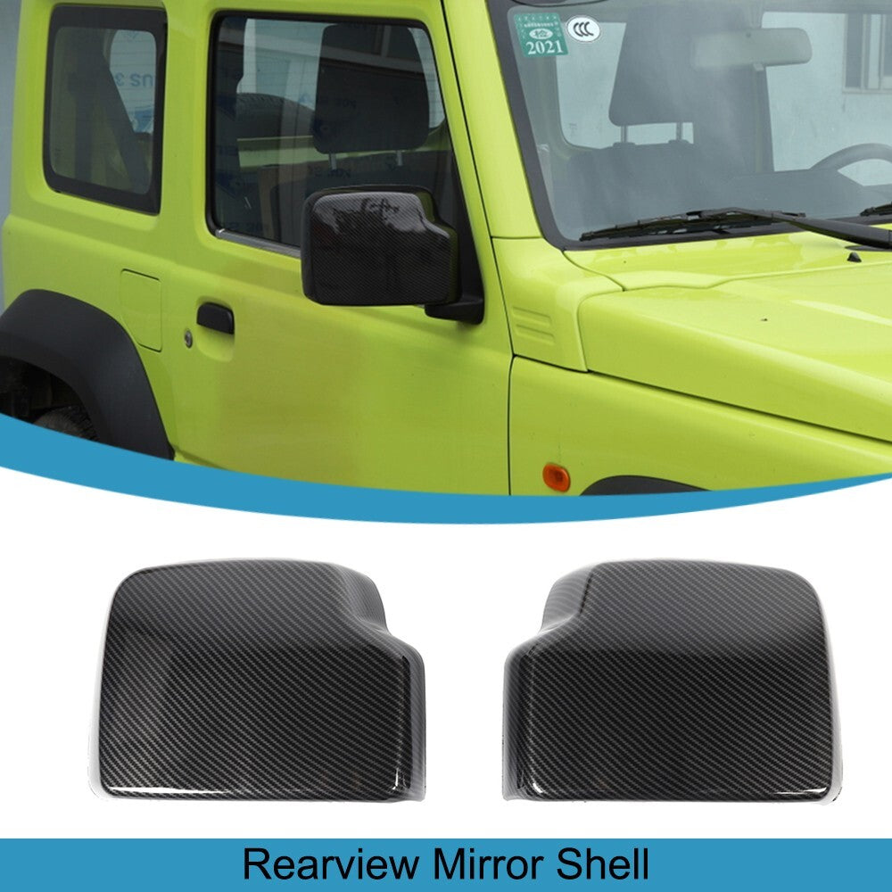 2¡Á Carbon Fiber Side Rearview Mirror Shell Cover Trim for Suzuki for Jimny 2019-2024