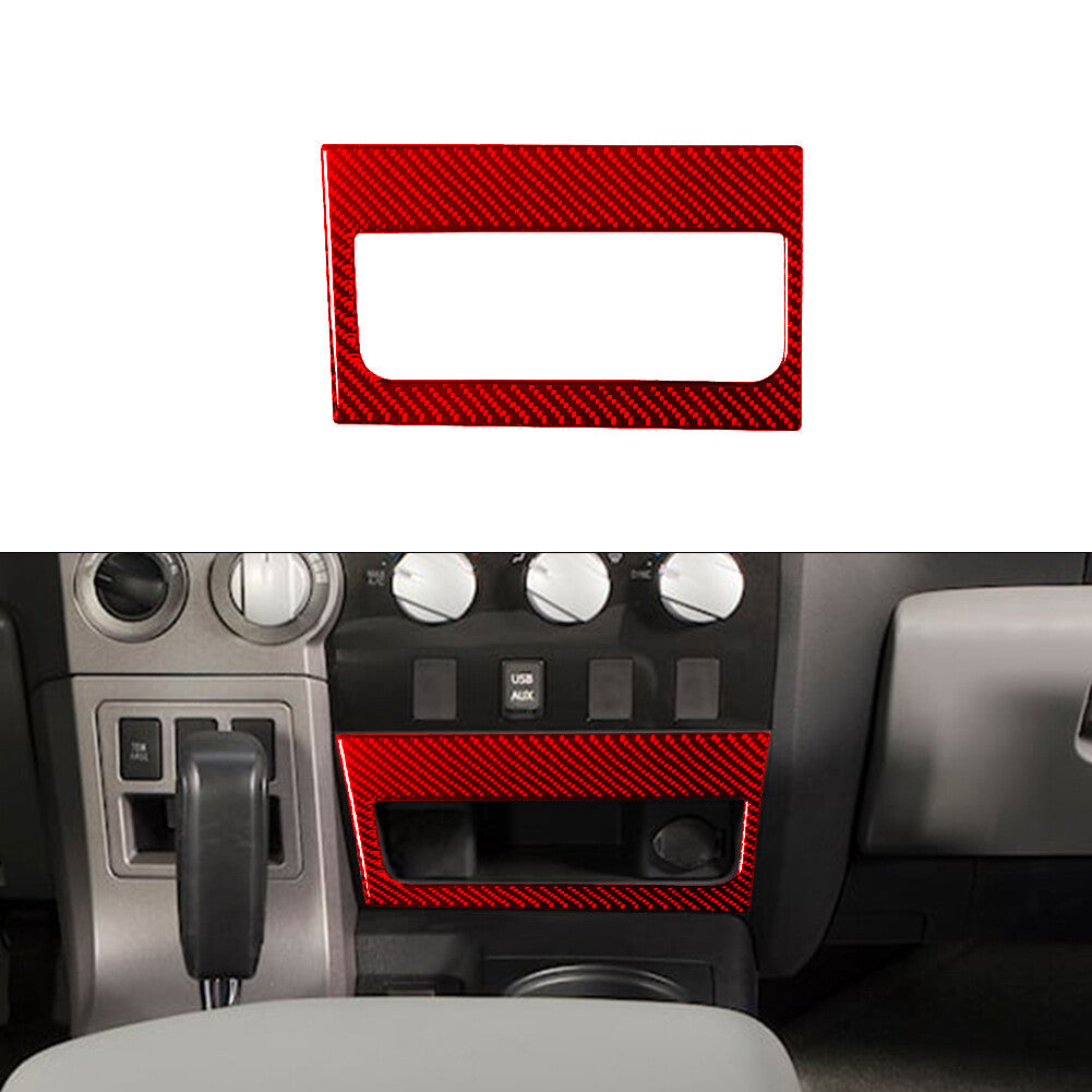 Red Storage Slot Under The A/C Frame Trim Carbon Fiber for Toyota Tundra 2007-13