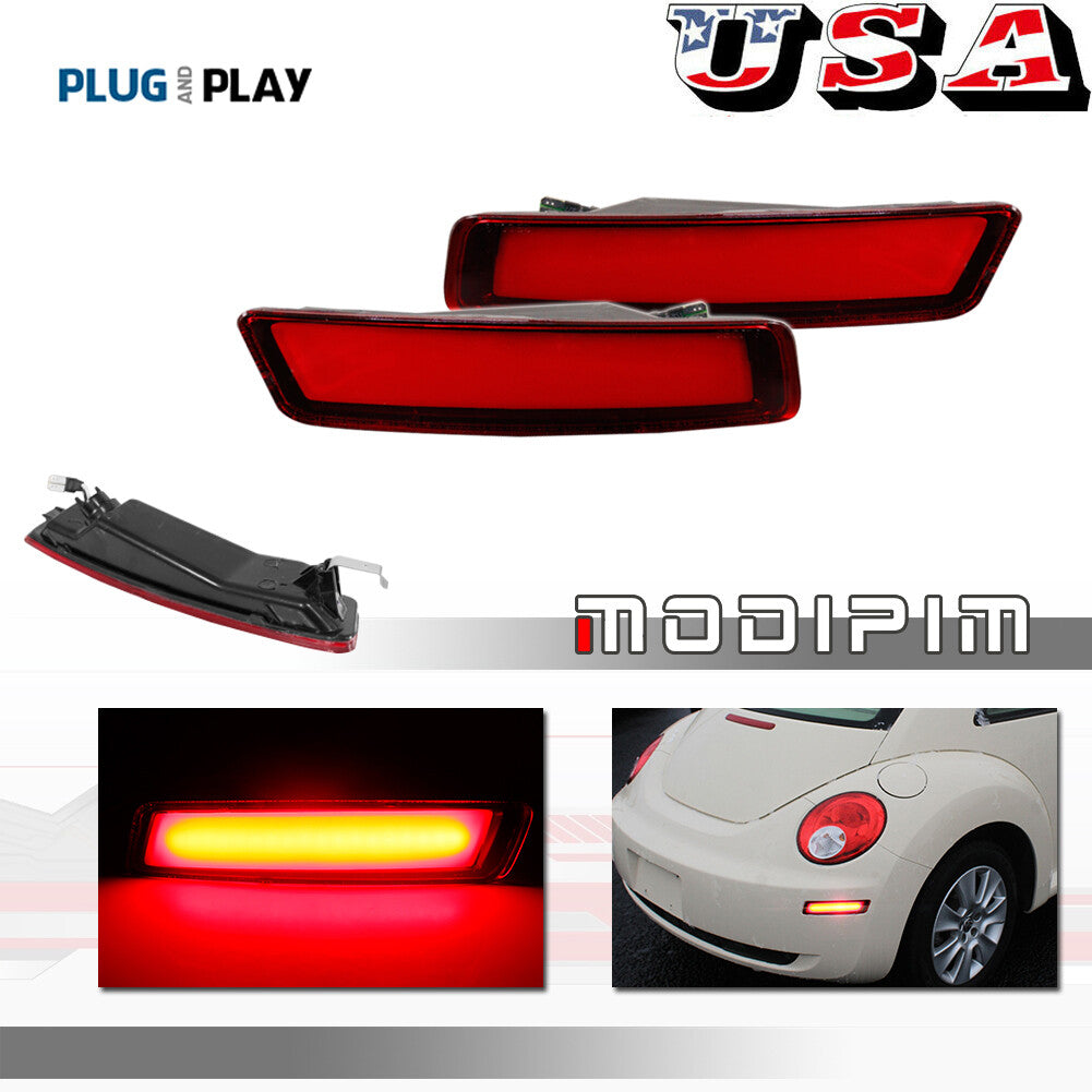 2-pack of red lens LED Reear fender side marker lights for 06-10 for Volkswagen Beetle