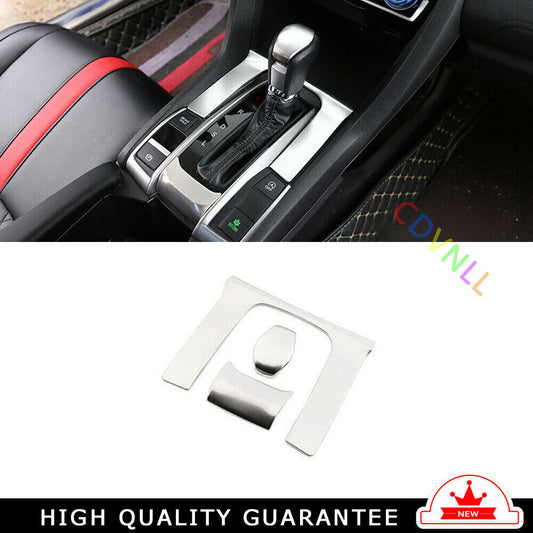 Console Gear Shift Frame Cover Trim 3X for Honda for Civic 2016-2021 Silver Titanium