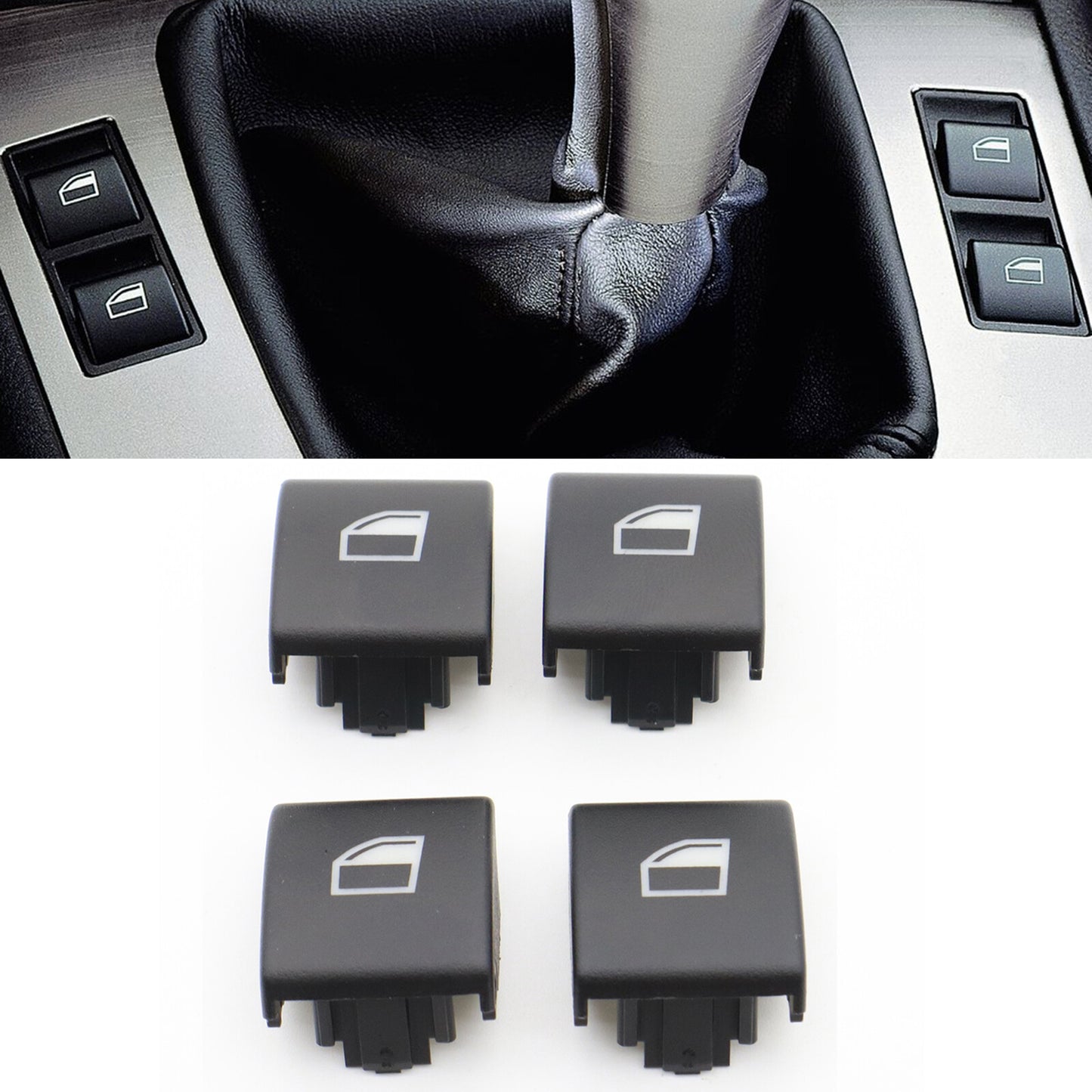 4PCS for BMW E46 Window Switch Button Cap 323i 325i 330i M3 328i 323ci 325ci