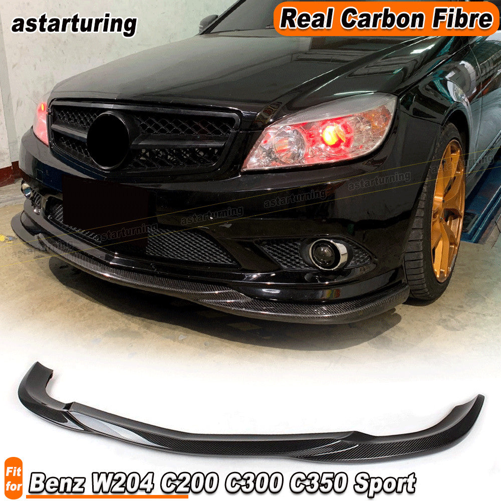 for Benz W204 C200 C300 C350 Sport 2009-11 REAL Carbon Front Bumper Lip Spoiler