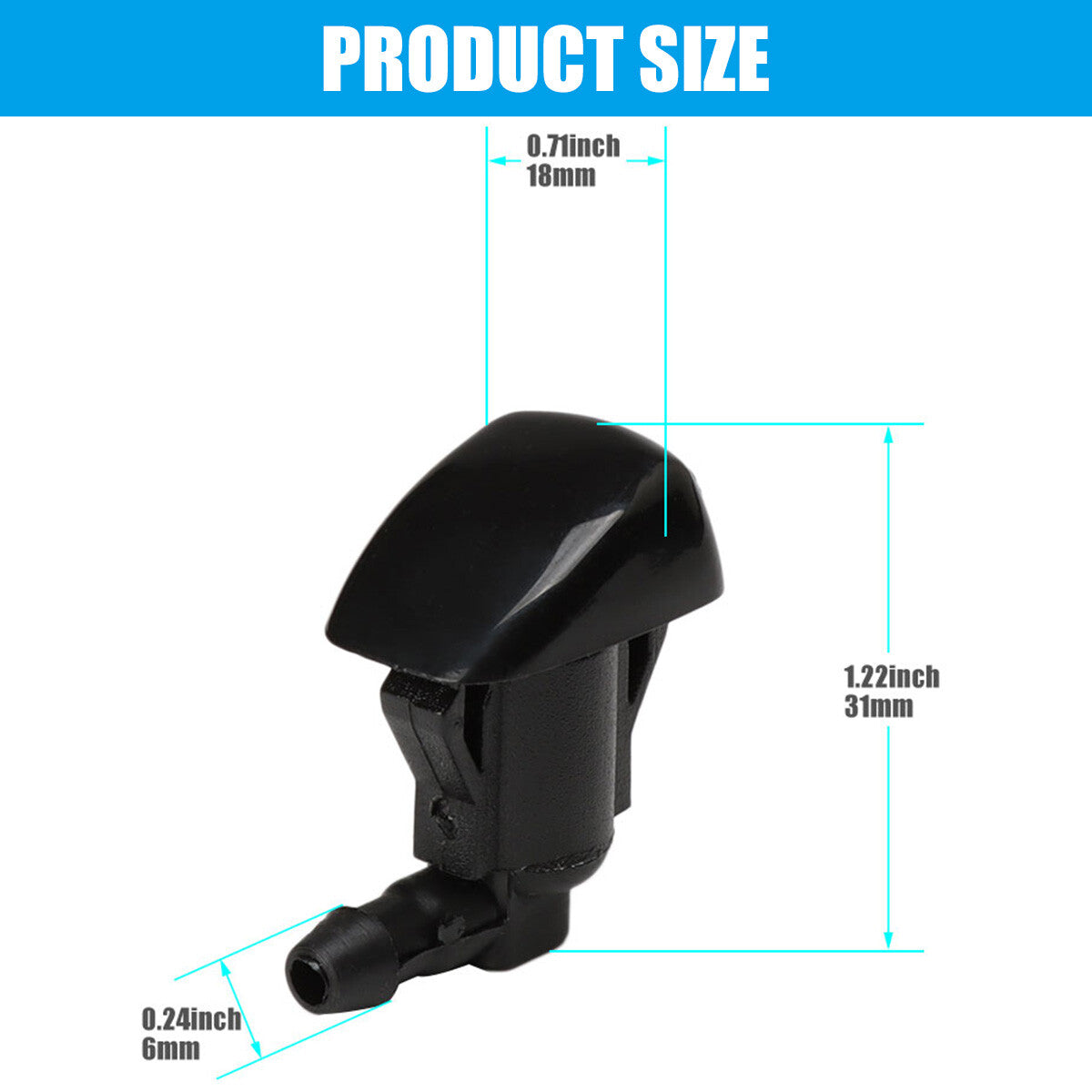 2x for Toyota for Sienna Windshield Wiper Jet Washer Nozzle Water Spray 85381AE020