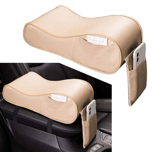 PU Memory Foam Console Armrest Box Cushion Pad Mat Universal for SUV Beige Car