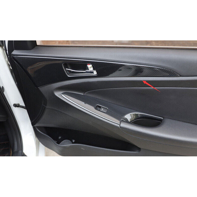 for Hyundai Sonata 2011-2014 Inner Door Bowl Panel Cover Trim Carbon Fiber ABS4
