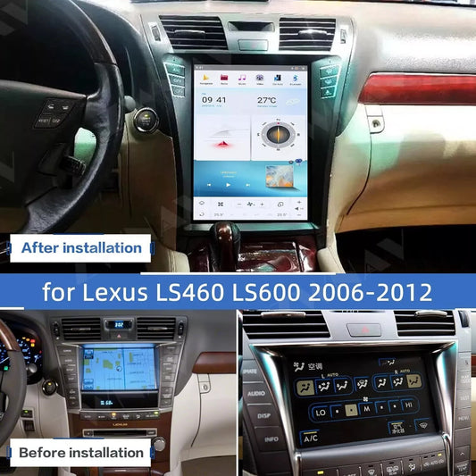 12.1 Android Car Radio for Tesla Vertical Screen Car GPS for Lexus LS460 2006-2012