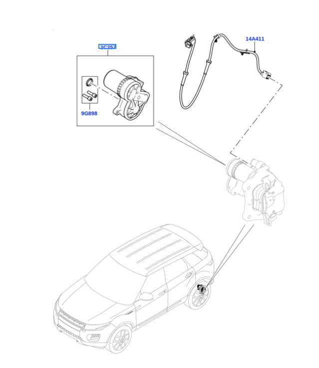 LR061382 1 Parking Brake Activator for Land Rover Right Grip EVOQUE Discovery Sport