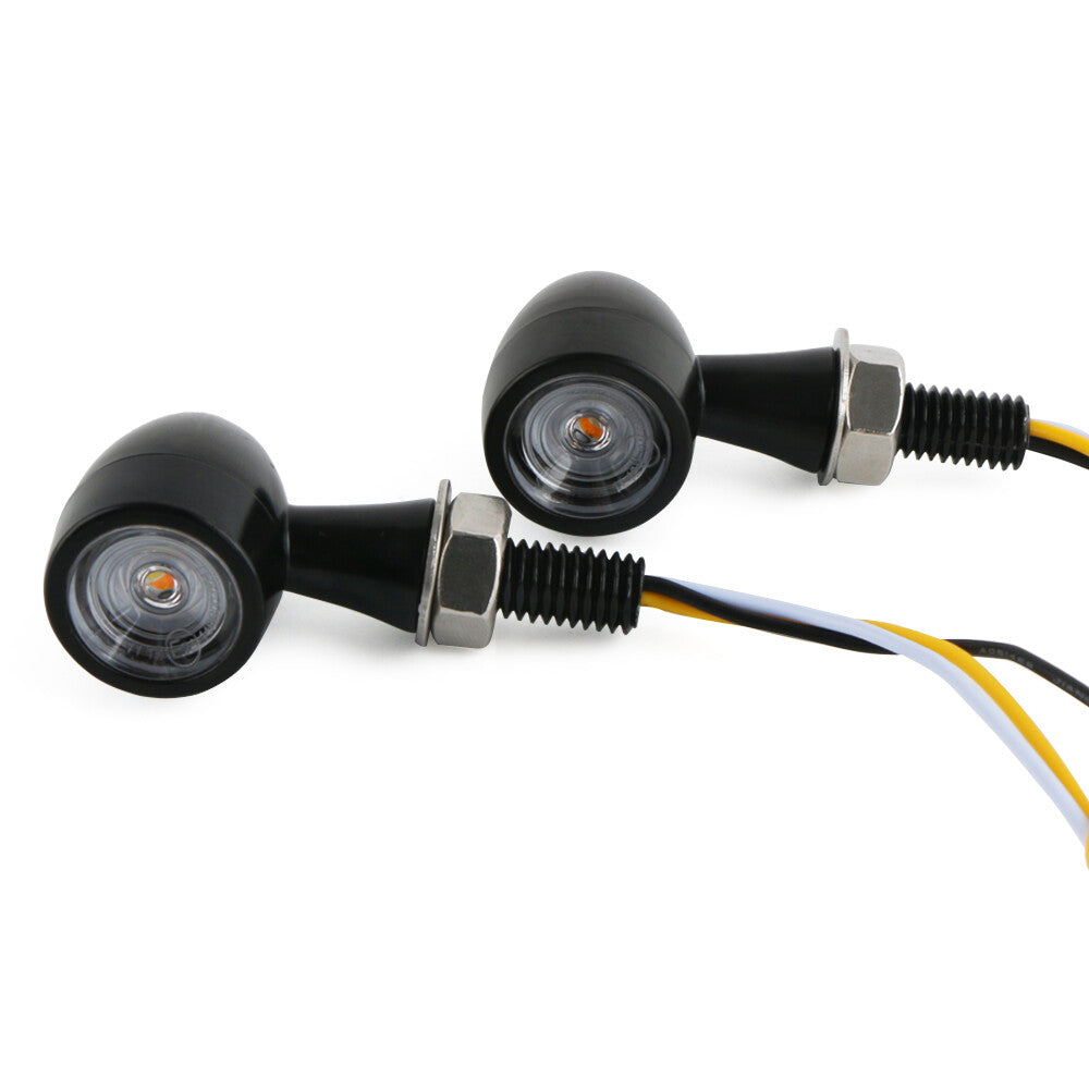 4-piece universal motorcycle LED for mini turn signal flashing DRL brake light amber + white