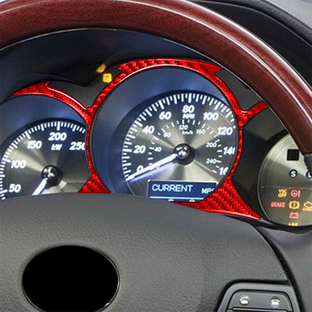 Red Carbon Fiber Interior Dashboard Speedometer Cover Fit For Luxus GS 2006-2011
