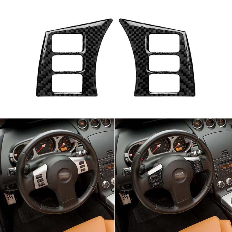 Carbon fiber steering wheel cover trim suitable for Nissan 350Z 03-08
