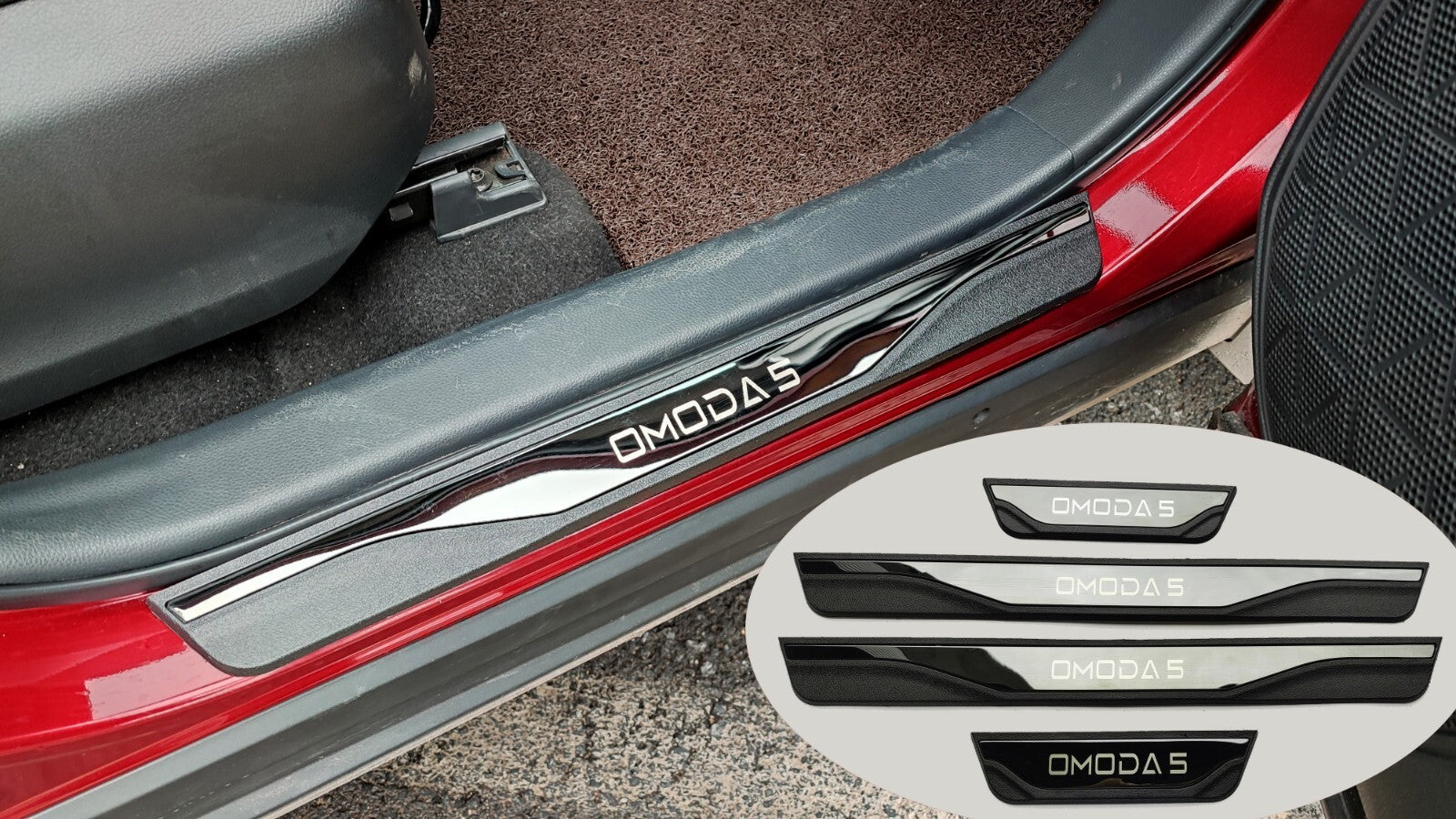 For 2023 for Chery Omoda5 Car Accessories Door Sill Protector Scuff Guard Trim Cover