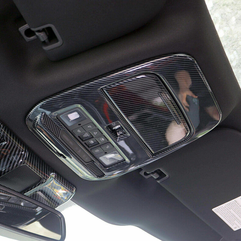 for Ford F-150 2021-2023 Carbon fiber Car Front Reading Light Lamp Cover Trim 2x